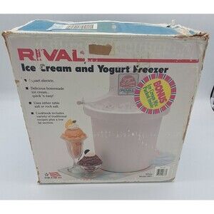 Rival 4 Quart Electric Ice Cream Maker Vintage 8401 White Made In USA
